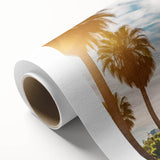 Art Deco poster of Sacramento scenery on rolled canvas, featuring soft pastel shades, ideal for nursery wall art.