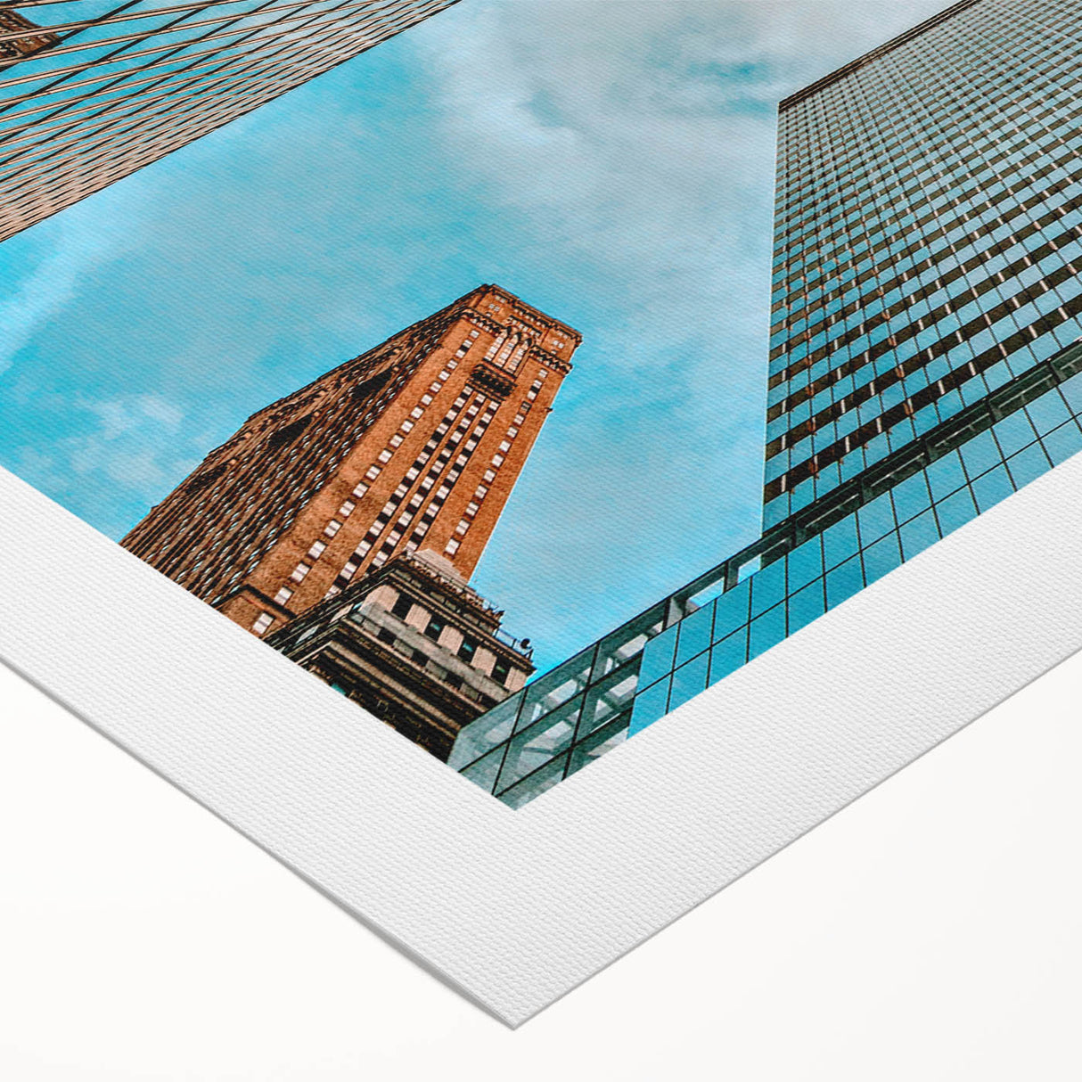 Art deco poster of San Francisco skyline in muted gold and blue tones on rolled canvas, suitable for dining room wall art.