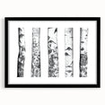 Extra large abstract art print of a colorful, textured Colorado Aspen scenery on a black framed canvas.
