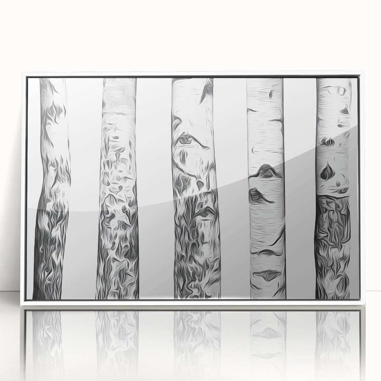 Framed acrylic print of Aspen, Colorado scenery in art deco style, featuring muted earth tones.