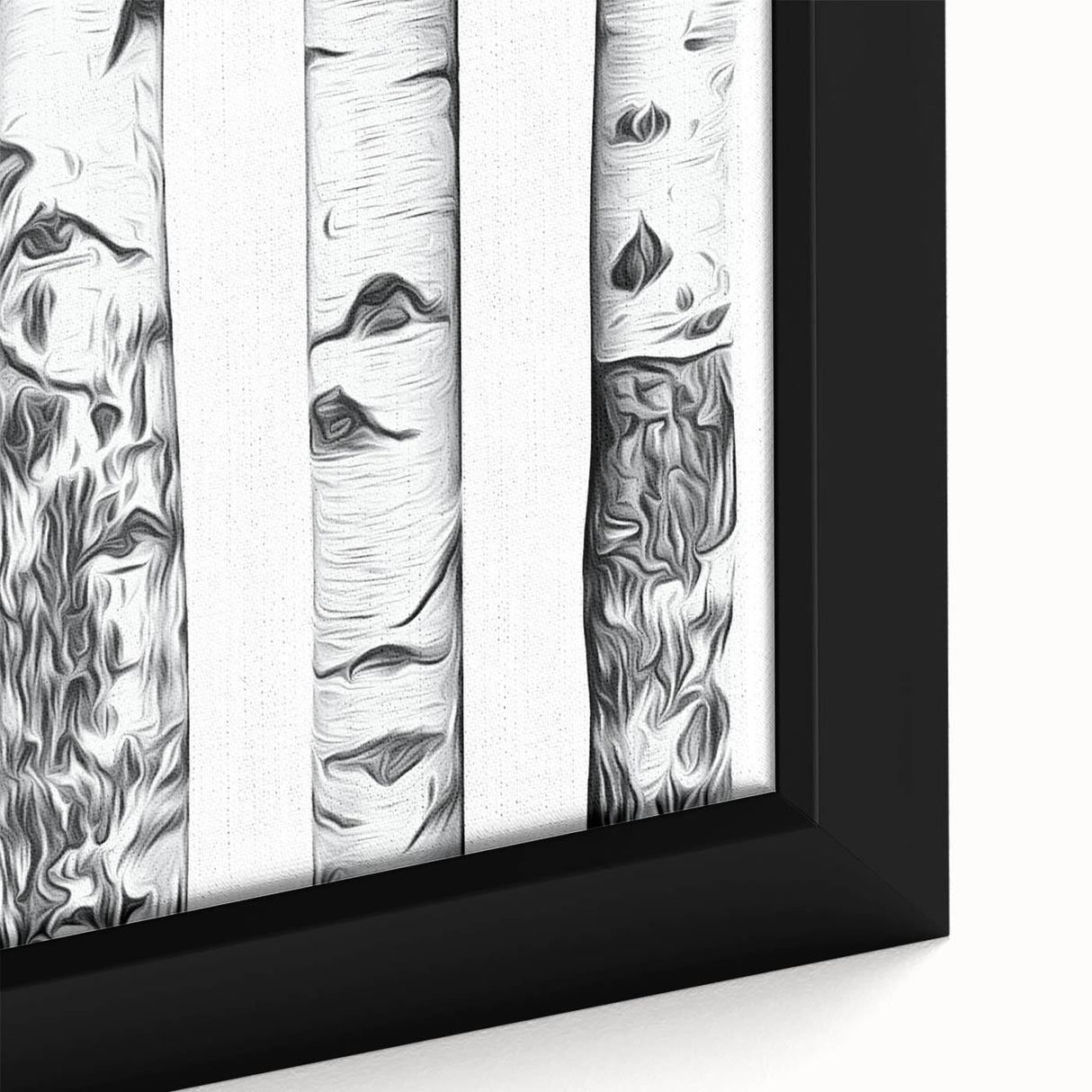Close-up of textured black wall art depicting Aspen, Colorado scenery on framed canvas, ideal for living room decor.