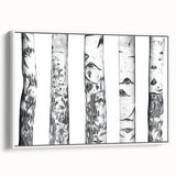 Vintage poster art of a Colorado Aspen scenery in vibrant autumn colors on a framed canvas, suitable for living room decor.