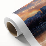 Art Deco style poster of Denver skyline in pastel colors on rolled canvas, ideal for nursery wall art.