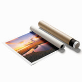 Extra large rolled print of Connecticut scenery with soft floral elements in muted colors.