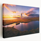 Connecticut scenery on large stretched canvas with green and blue tones, suitable for kitchen wall art.