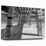 Large abstract wall art on acrylic glass depicting Daytona scenery in vibrant coastal colors.