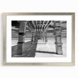 Textured abstract art print of Daytona scenery in muted earth tones on a framed canvas, ideal for bedroom art.