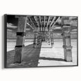 Framed canvas of a black and white vintage Daytona landscape, ideal for bedroom wall decor.