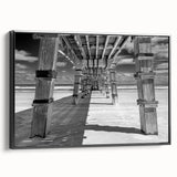 Framed canvas of a black and white vintage Daytona landscape, ideal for bedroom wall decor.