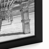 Extra large framed canvas depicting a textured Daytona scenery in black with colorful art accents.