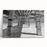 Black and white stretched canvas depicting Daytona scenery, ideal for kitchen wall art or bedroom ambiance.