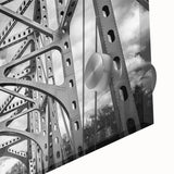 Large abstract wall art in mid-century modernist style depicting Delaware scenery on acrylic glass.