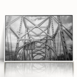 Art deco poster of Delaware scenery with pastel hues, framed in white acrylic, ideal for modern nursery wall art.