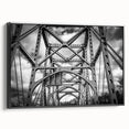 Black and white wall art featuring a vintage poster-style landscape of Delaware, ideal for bedroom decor, framed canvas.