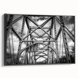 Black and white wall art featuring a vintage poster-style landscape of Delaware, ideal for bedroom decor, framed canvas.