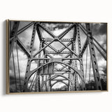 Framed canvas featuring a vintage-style Delaware landscape in muted gold and black tones, ideal for bedroom wall decor.