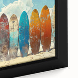 Extra large framed canvas featuring a textured depiction of Kauai, Hawaii, with vibrant green and blue tones.