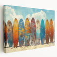 Large art depicting the lush landscapes of Kauai in vibrant greens on stretched canvas, suitable for kitchen wall art.
