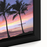 Extra large framed canvas featuring a textured depiction of Maui's scenery in vibrant, colorful art.