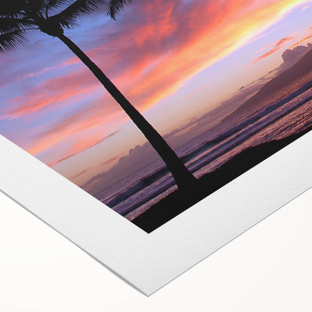 Art deco poster featuring a serene Maui landscape in cool blue and green tones on rolled canvas.