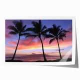 Rolled print of a Maui landscape with vibrant greenery and florals, ideal for dining room wall art.