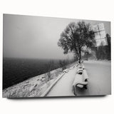 Large abstract wall art depicting the Idaho scenery in muted earth tones on acrylic glass.