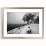 Textured art print of an abstract Idaho landscape in muted earth tones on a framed silver mat, ideal for bedroom decor.