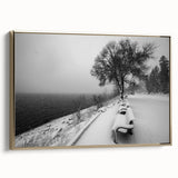 Framed canvas depicting a vintage-style Idaho landscape with muted gold and black tones, ideal for bedroom wall decor.