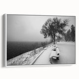 Vintage poster art of an Idaho landscape, featuring vibrant green and blue tones on a large framed canvas.