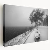 Side view of a large stretched canvas depicting the scenic Idaho landscape, ideal for kitchen wall art.