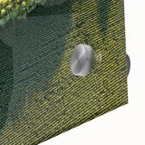 Large abstract wall art depicting an Iowa landscape in mid-century modernist style on acrylic glass.