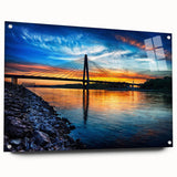 Large abstract wall art of Kansas scenery on acrylic glass, featuring earthy tones, ideal for bedroom or dining room decor.