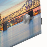 Large abstract wall art featuring Kentucky scenery in mid-century modernist style on acrylic glass.