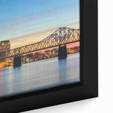 Textured black wall art featuring a colorful Kentucky landscape on a framed canvas, ideal for living room decor.