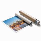 Extra large rolled print of a Kentucky landscape with vibrant greens and floral elements, ideal for classy bathroom wall art.