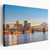 Large stretched canvas featuring a realistic Kentucky landscape in rich green and earth tones, suitable for kitchen wall art.