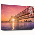 Acrylic print of a large abstract depiction of New Orleans in muted earth tones, ideal for bedroom or dining room decor.