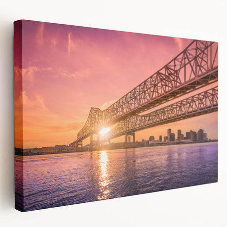New Orleans street scene on large stretched canvas, featuring muted earth tones, ideal for kitchen wall art.