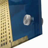 Large abstract depiction of Louisiana scenery in mid-century modernist style on acrylic glass, suited for dining room art.