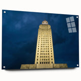 Acrylic print of a Louisiana landscape, featuring lush greenery and a river, ideal for dining room art.
