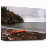 Acrylic print of Acadia National Park with vibrant green and blue tones, suitable for bedroom or dining room decor.