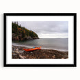 Extra large framed wall art depicting an abstract Acadia, Maine scenery in vibrant, colorful hues.