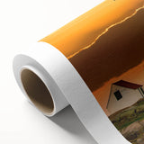 Art deco poster featuring a serene Maine landscape in pastel hues on rolled canvas, ideal for nursery wall art.