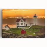 Black and white photograph of a serene Maine landscape on large stretched canvas, suitable for kitchen wall art.