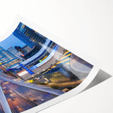 Extra large wall art featuring line art flowers in soft pastel shades on a rolled canvas.