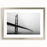 Textured abstract art print of Detroit skyline in muted gray tones on a framed silver mat, suitable for bedroom decor.