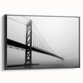 Black and white framed canvas of Detroit landscape, ideal for bedroom wall art in vintage poster style.