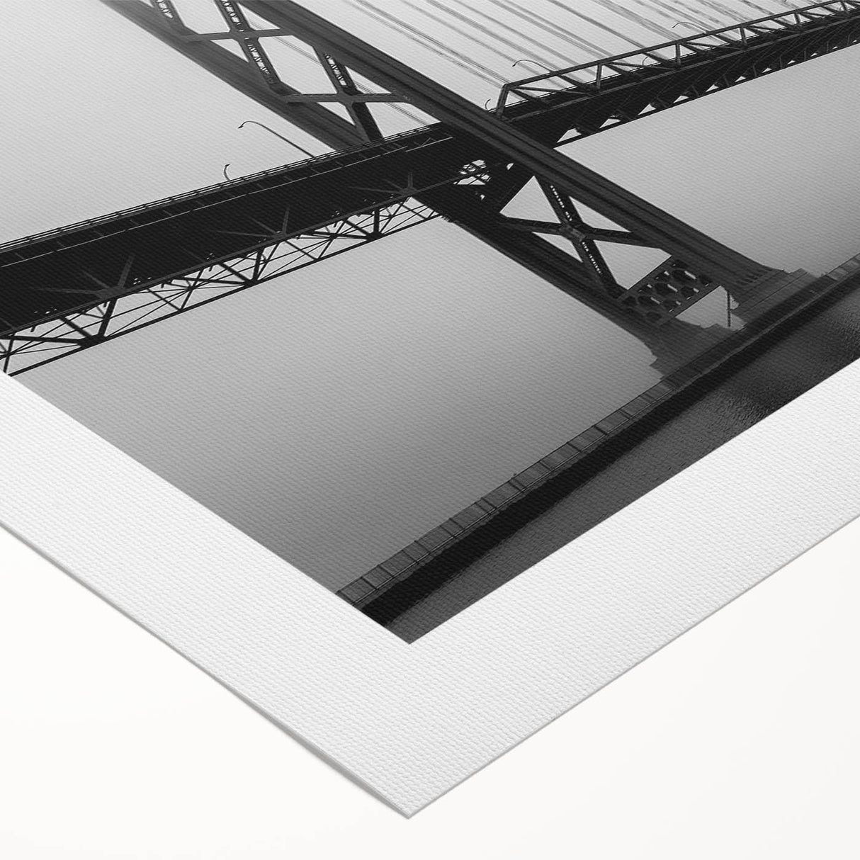 Art deco poster of Detroit skyline in muted blue tones on rolled canvas, suitable for dining room wall art.