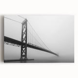 Black and white photo of Detroit skyline on large stretched canvas, suitable as kitchen wall art.