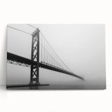 Black and white large art print of Detroit skyline on stretched canvas, suitable as kitchen wall art or for bedroom ambiance.